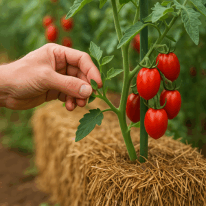 Tomaten auf Stroh